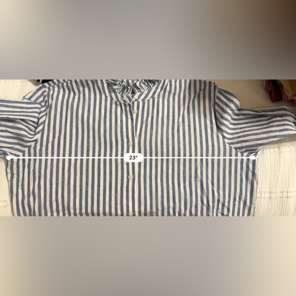 Sezane Erine Blue Stripes Women's Top Size 42 - Picture 9 of 12